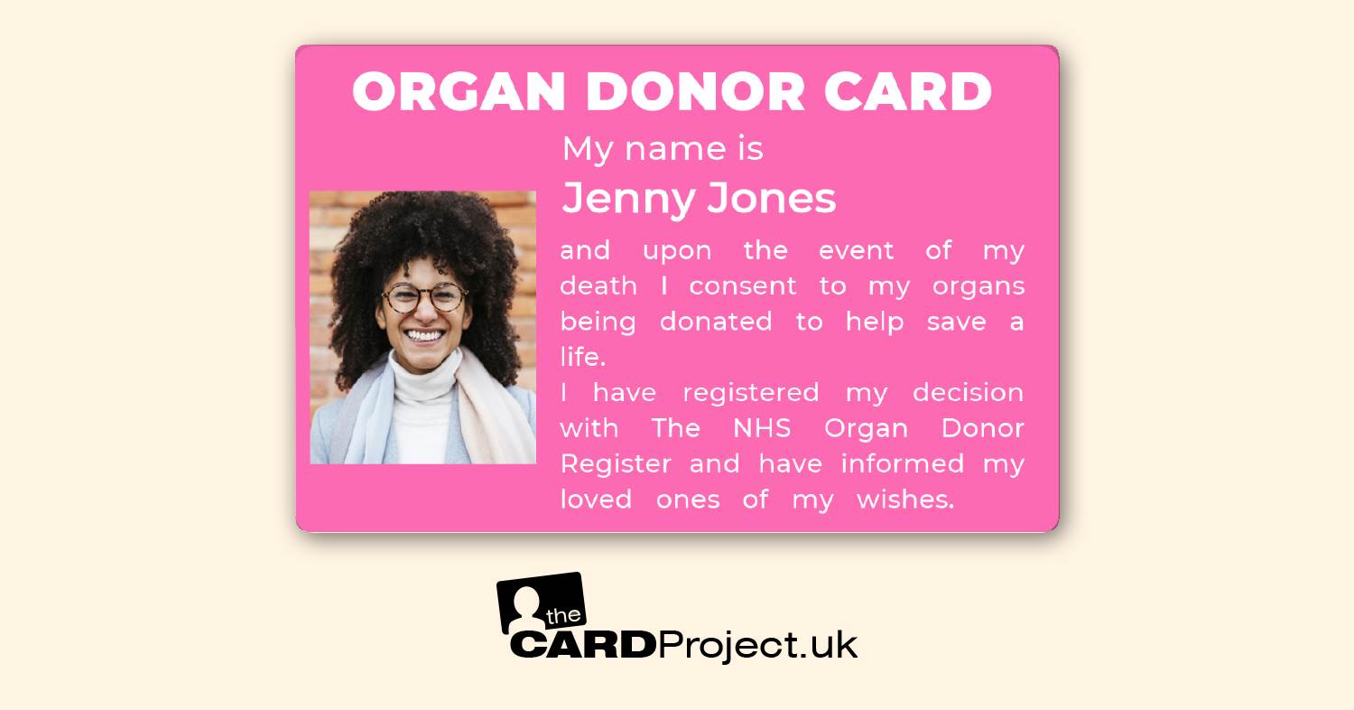 Organ Donor Photo ID Card (FRONT)